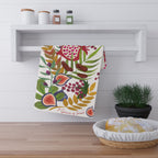 7 Species of Israel Kitchen Towels: Hand-Drawn Art, Jewish Home Decor (Set of 2) Israeli Artist