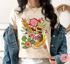 7 Fruits & Produce of Israel, 7 Species Israel, fruit, shirt woman, tshirt, jewish gift, Israel, Design Graphic Shirt, Gift for her, shirt