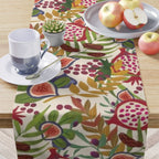 7 Species Israel Table Runner Jewish gift Shabbat Israel Art pomegranates Fruits Israel jewish gift jewish art Hanukkah gifts table decor