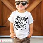 Happy Jew Year TShirt Rosh Hashanah Am Yisrael Chai graphic tees tshirt  jewish gift Israeli Artist Hashana Jewish Holiday Gifts Shana Tova