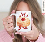 Hanukkah Donut Tote bag Canvas Mug 11oz 15oz Jelly Donut jewish art coffee Ceramic Israel jewish Hanukkah Gifts Israeli Artist Israel Art