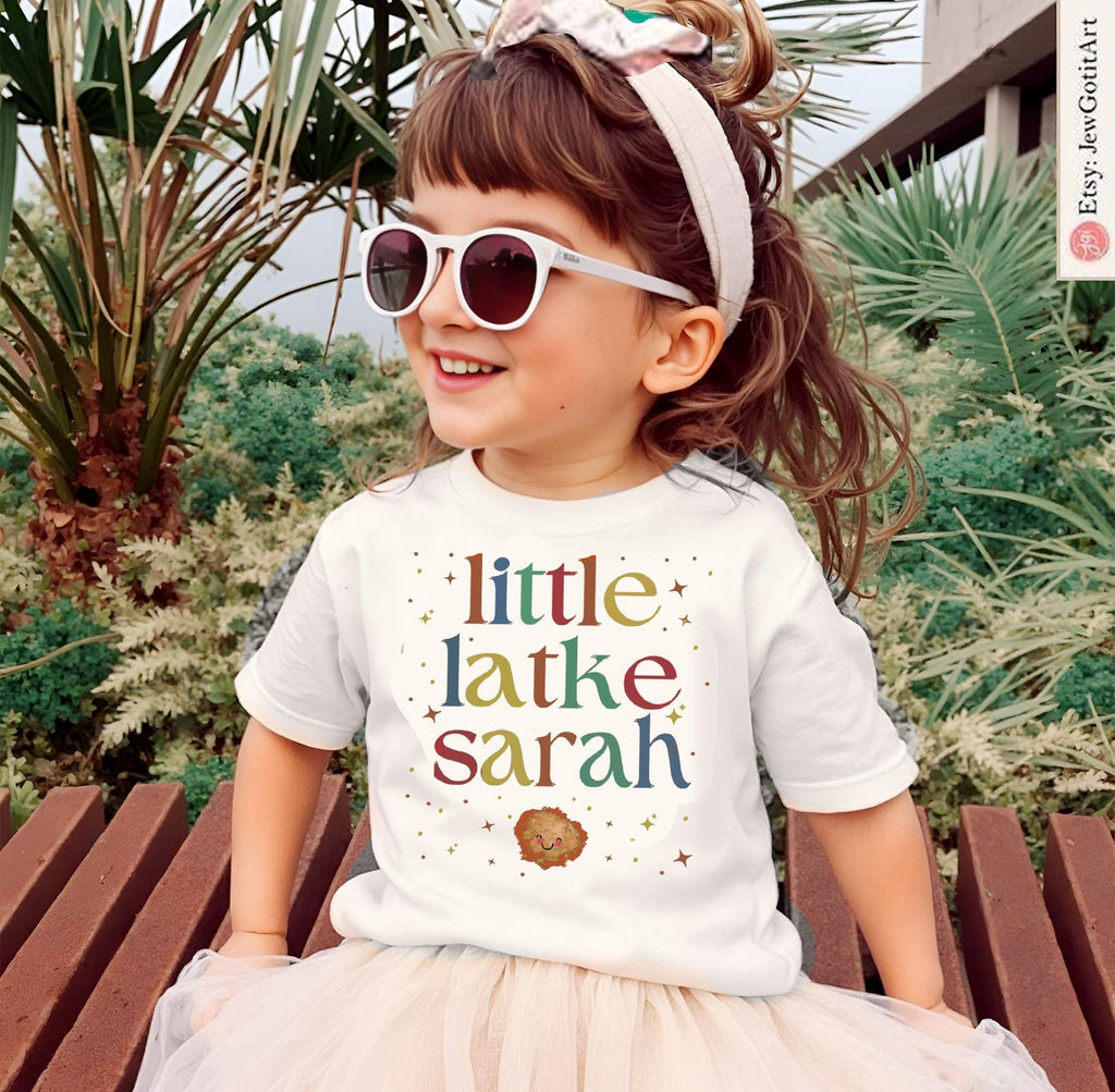 Hanukkah Onesie Little Latke Baby Onesie Shirt | Personalized Jewish Gift | Custom Baby Bodysuit Israeli Artist Am Yisrael Chai Holiday Gift