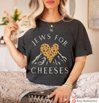 Jews for Cheeses Tote Bag Cotton Canvas | T-Shirt Set | Am Yisrael Chai | Jewish Humor Art Shavuot Israeli Artist Jewish Art Rosh Hashanah
