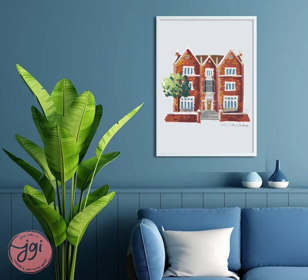 770 Eastern Parkway, Chabad house Art, Drawing, Jewish art, Premium Matte Vertical Posters, Poster, Gift, Hasid, Wall Art, Wall art prints
