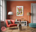 Art Fruits Poster 7 Species of Israel, Premium Matte Vertical Posters, Jewish gift, Israel, hand drawn art, Jewish Art, wall decor, posters