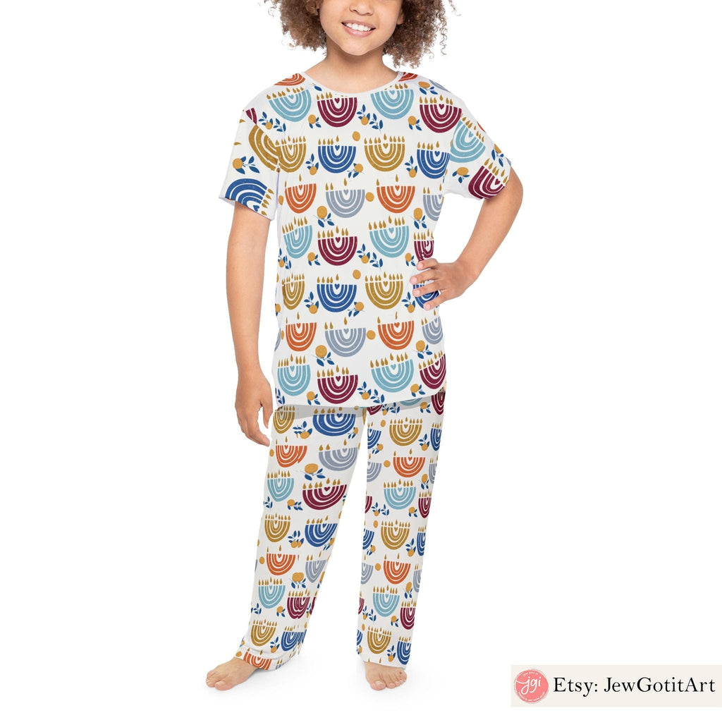 Hanukkah Menorah Pajamas Baby Onesie Family Matching Jelly Donut Shirt for Women, Men Babies Jewish Gift for Chanukah Holiday Menorahs Shirt