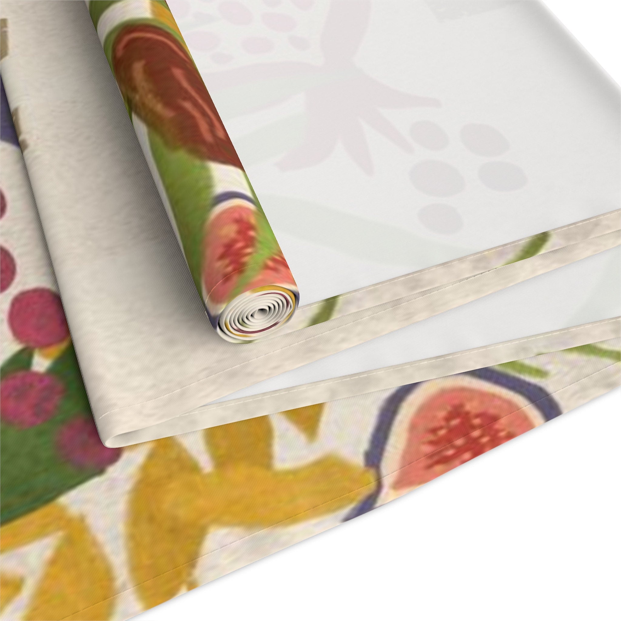 Personalized Shabbat Shalom Table Runner, Jewish gift, shabbos, Israel, 7 species of Israel, fruits flowers