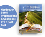 Hard Cover Yom Kippur Spiritual Prep Book, Cookbook Recipes for pre post Fast, blessings, shana tova, jewish holiday, decorations, gift