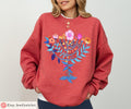 Hanukkah Sweatshirt Menorah Sweater T-Shirt Unisex Floral Art | Jewish Gift from Israeli Artist Israel Jewish Shirt Chanukah Israeli Artist
