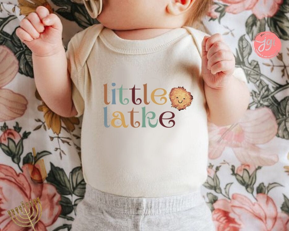 Hanukkah Baby Onesie , little latke, Infant Jersey Bodysuit, jewish gift, baby gift, chanukah, hanukah, jewish gift, toddler, one year old