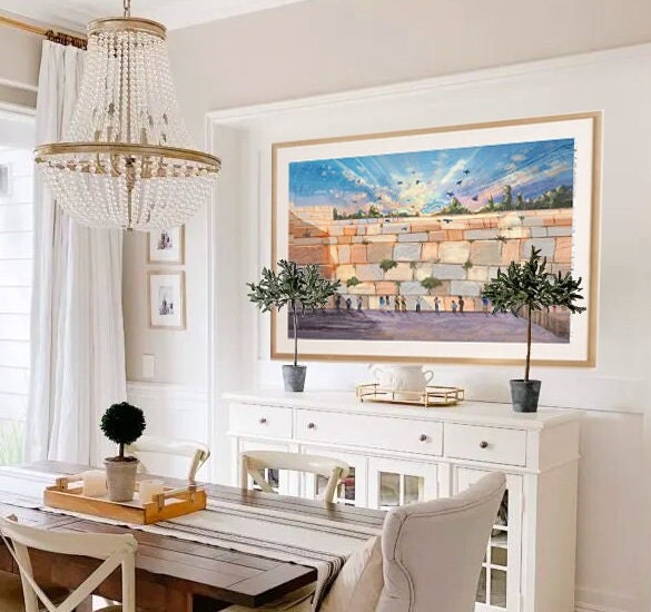 Jerusalem Kotel Art Print: Western Wailing Wall, Israeli Artist, Matte Finish