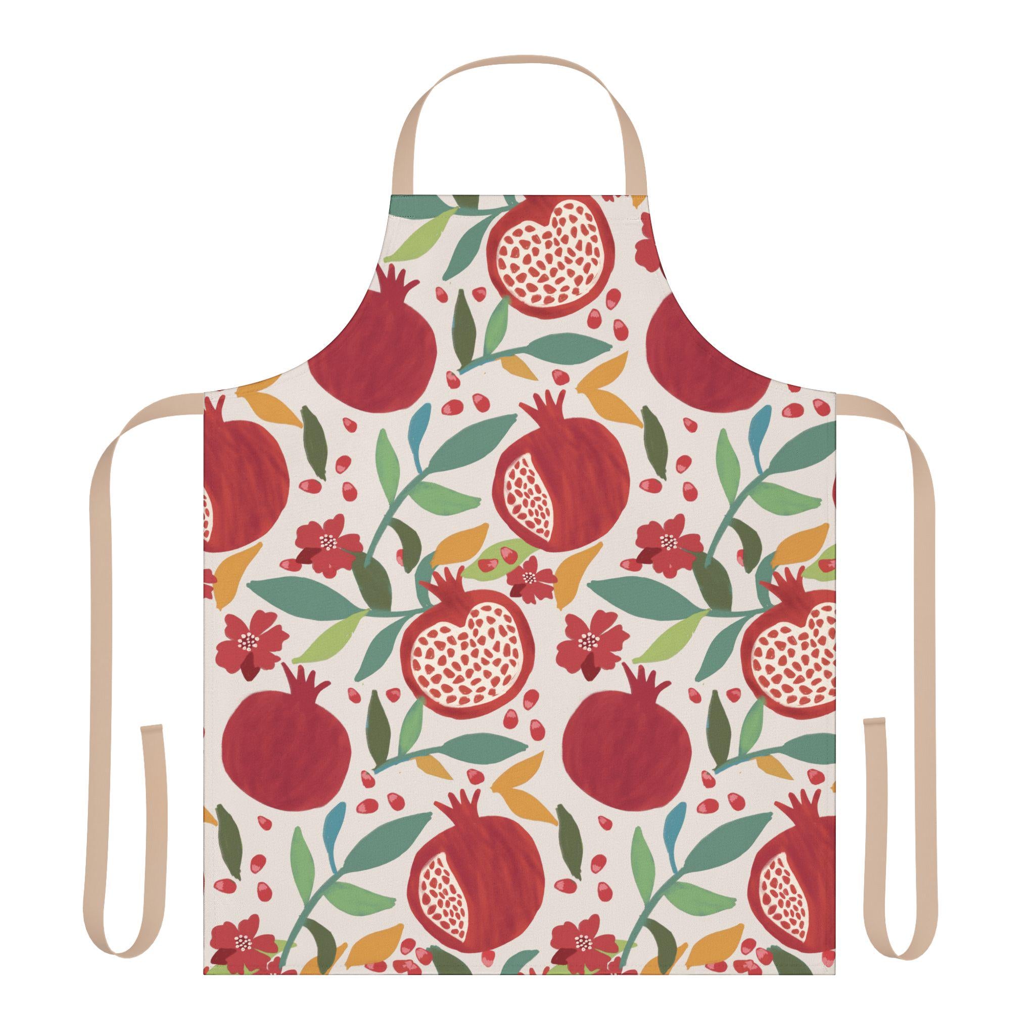 Pomegranate Apron, Rosh Hashanah kitchen jewish gifts israel art israeli Kitchen Gifts fruit art kitchen decor apron for women Fruit pattern