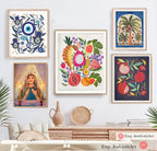 Fruits of Israel Art Poster Poster Am Yisrael Chai Jewish Gift Israeli Artist Gift Jewish Gifts Wall Art Poster Israel Art Food Art Fruits