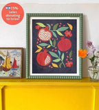 Pomegranate Wall Art Poster Print Israel Jewish Israel Jewish gift Hand drawn Israel poster Prints Pomegranates Am Yisrael Chai gifts 1 arts