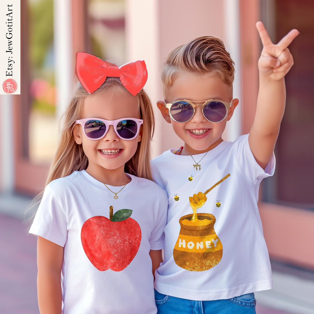 Apple Honey Matching Shirts  Onesie for Rosh Hashanah Am Yisrael Chai Jewish Gift for Toddlers Shana Tova Holiday Gifts Mother Daughter