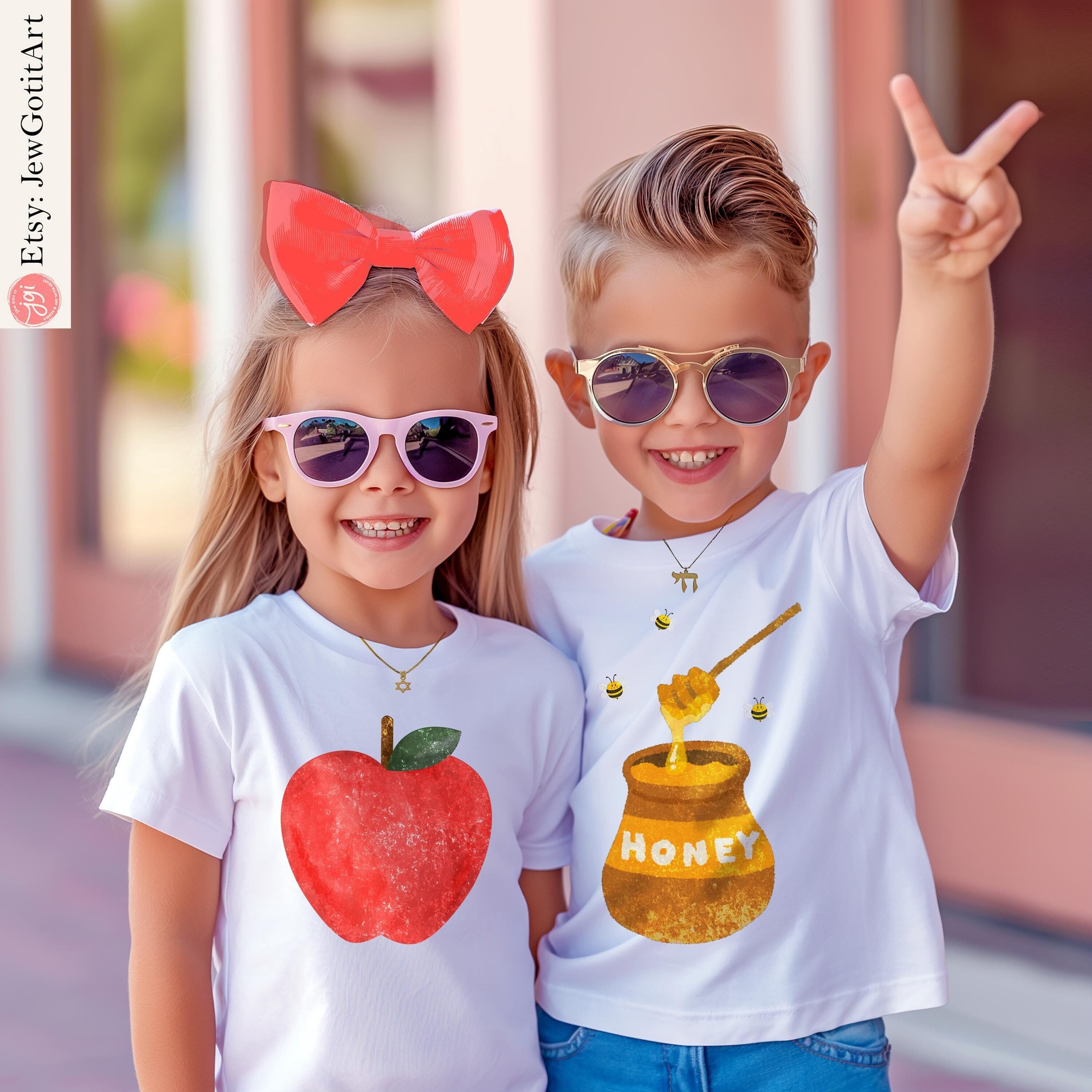 Apple Honey Matching Shirts  Onesie for Rosh Hashanah Am Yisrael Chai Jewish Gift for Toddlers Shana Tova Holiday Gifts Mother Daughter