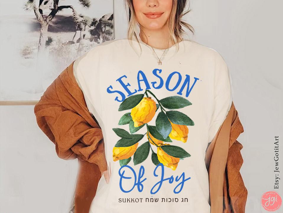Etrog Sukkot Shirt Unisex Rosh Hashanah Israeli Artist tshirt Sweatshirt Sukkah Feast of the Tabernacle Decoration gift kid Jewish Holiday