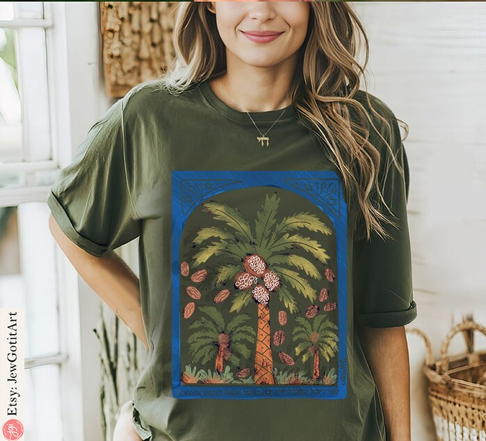 Palm Tree Israel Dates Shirt Hebrew Jewish Star David Am Yisrael Chai Shirt for Women and Men AM Yisrael Chai Support Israel Shirt Country