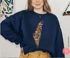 7 Fruits Israel Sweatshirt State Shape Produce Fruits 7 species fruit sweater woman jewish gift Israeli Artist Sweater Gift for her Purim