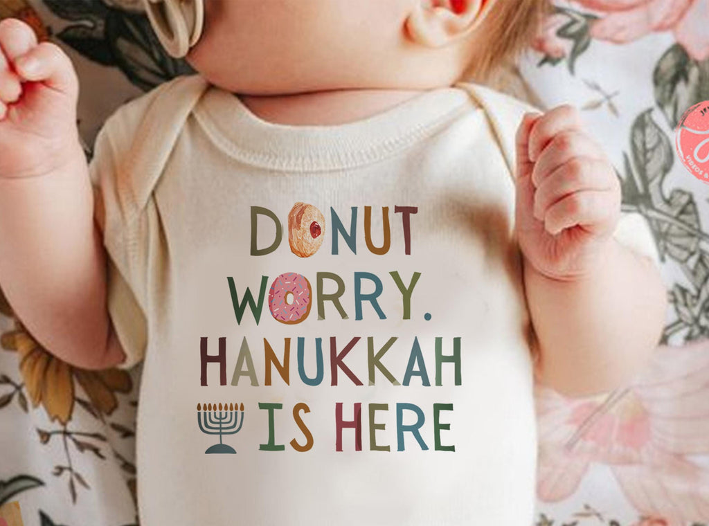 Hanukkah Donut Sweater unisex Jelly Donut Don't Worry sweatshirt woman man jewish gift Israel Jewish Shirt Chanukah Israeli Artist Holiday