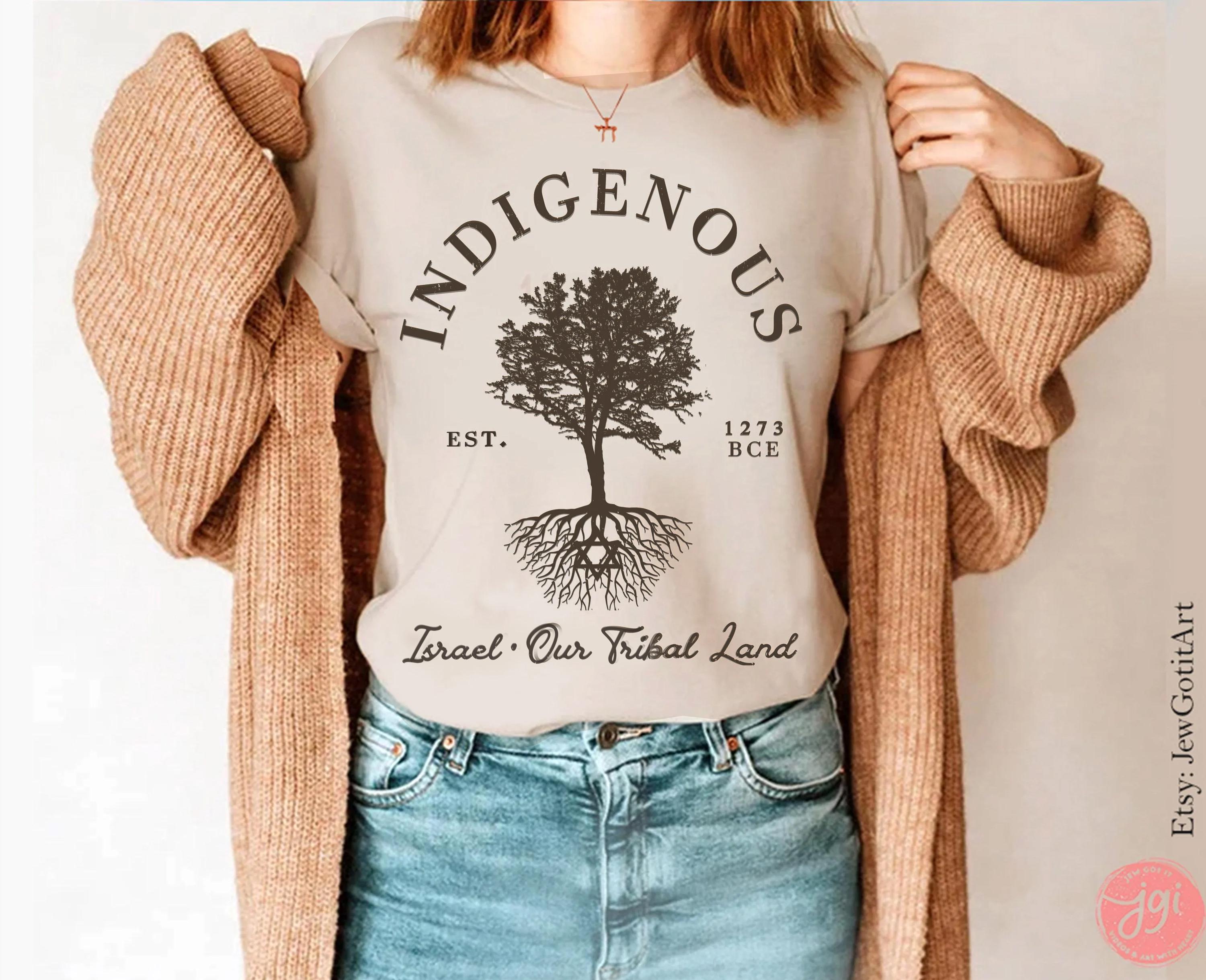 Indigenous Israel Tribal Land Tshirt woman man shirt, jewish gift, Est. 1273 israeli tshirt israelite Am Yisrael Chai Jewish Star David Tree