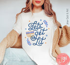 Lets Get Lit Hanukkah Shirt Soft cotton Unisex Jersey Graphic shirt, Israel, jewish gift, Hanukkah Shirt  Chanukah tshirt  חנוכה Women