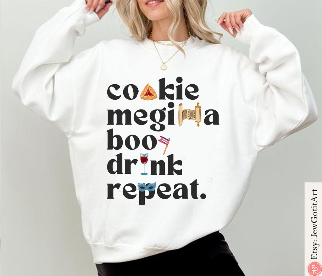 Purim T-Shirt Costume Sweatshirt Shirt Israeli Artist Jewish Gift Israel Apparel Sweater Am Yisrael Chai Purim Costume Megillah Hamantaschen