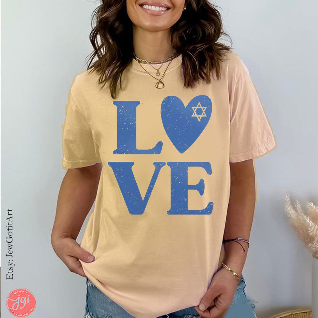 Love Israel Shirt support Israel artist Hebrew letters Jewish shirt tshirt Jewish gifts gift for women clothing for men Israel art Israeli