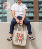 Am Yisrael Chai Tote Bag Design Trendy Israeli Artist Israel Art Jewish Holiday Passover Support Flowers Nature Gift Gifts Canvas cotton art