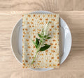 Matzah Napkins Set of 4 Cloth Napkin Passover Pesach Israel Table decor home Art Gift for her Matza Jewish Holiday Cover art Israeli Artist