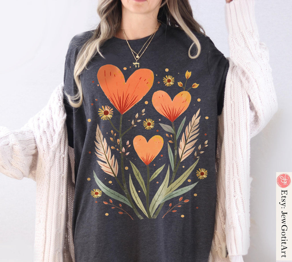 Flower T-Shirt Jewish shirt Gan Eden Flower Shirt We will never forget forgive Yisrael Chai Heart Israel Shirt