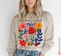 Flower Market Haifa Israel Long sleeve T-shirt & Sweater Unisex Floral Art Sweatshirt Jewish Gift Kalanit Flower Shirt Israeli Artist Shirt