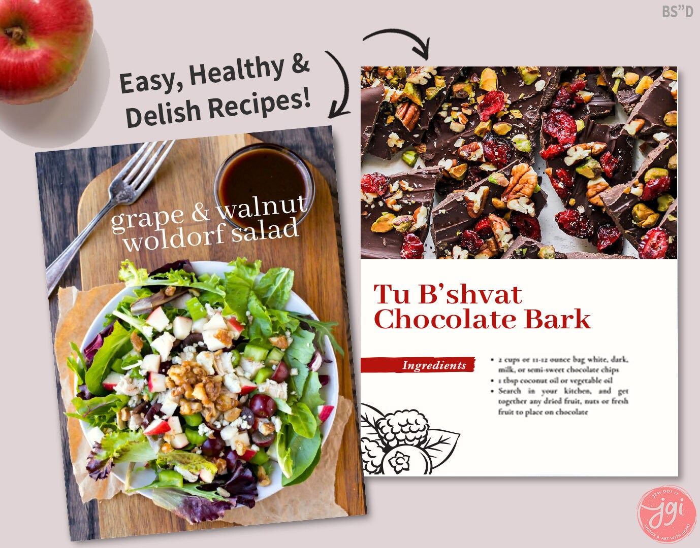 Tu BiShvat Cookbook Hardcover Book Recipes Blessings Spiritual Gift Israeli b'shvat Israel Food Jokes Printable Jewish Holiday Kosher Trees