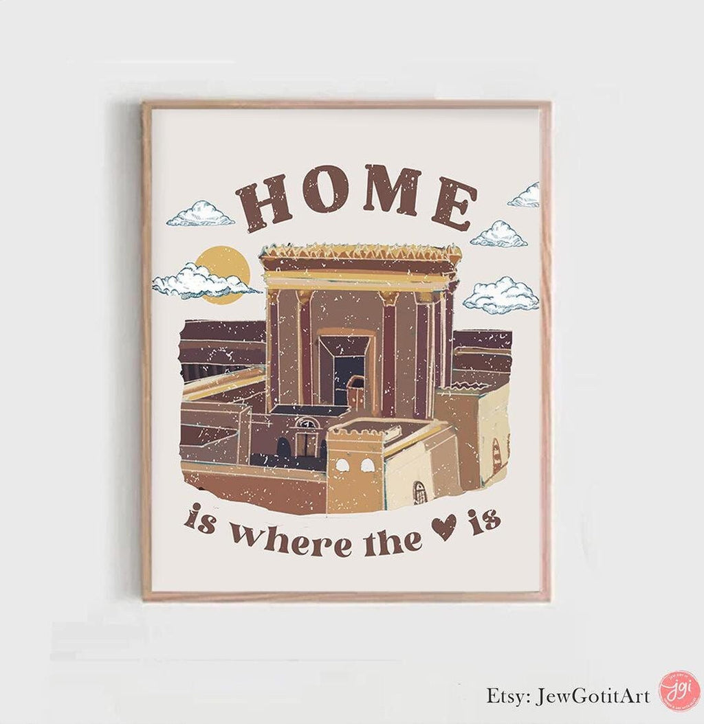 Holy Temple Jerusalem Wall Art Beit Hamikdash Holyland Am Yisrael Chai Jewish Gift Israeli Artist Gift Jewish Gifts Art Poster Israel Art