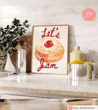 Hanukkah Jelly Donut Art Poster: Jewish Gift, Israeli Design Chanukkah