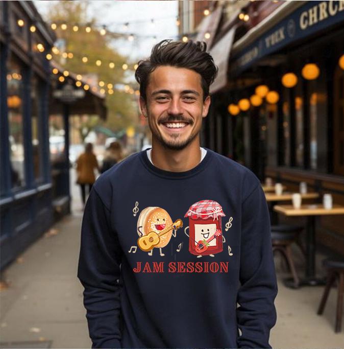 Let’s Jam Shirt| Hanukkah Sweater, Sweatshirt, Hoodie Unisex Jewish Gift Israel Art T-Shirt Jelly Donut Sweatshirt for Men & Women