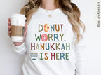 Hanukkah Donut Tshirt unisex Jelly Donut Don't Worry Shirt woman, man jewish gift Israel Design Jewish Shirt Chanukah Israeli Artist Holiday