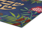 Challah Cutting Board Personalized Shabbat Shalom Glass 7 Species of Israel Hand drawn art, jewish gift, shabbat, shalom, shabbos, challah