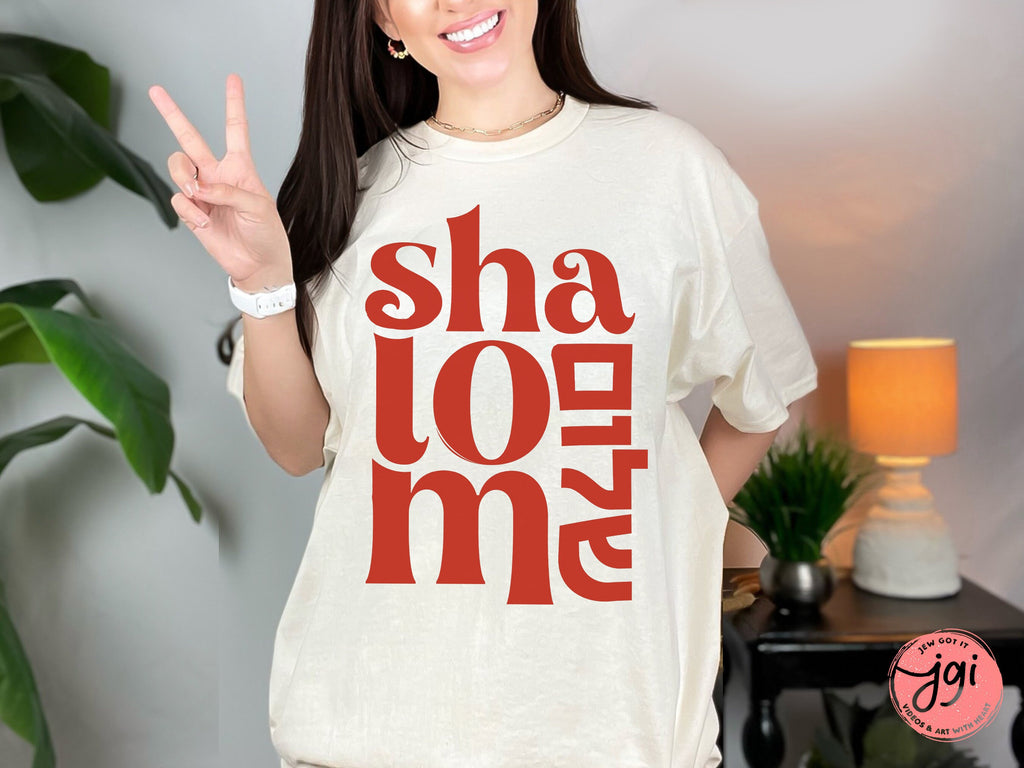 Shalom Peace Shirt support Israel artist Hebrew letters Jewish tshirt Jewish gifts gift for women cotton clothing for men Israel art Israeli