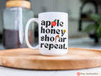Apple Honey Shofar Repeat Shirt - Rosh Hashanah Am Yisrael Chai T-Shirt | Shana tova Israeli Artist Jewish Holiday Gifts by Israeli Artist