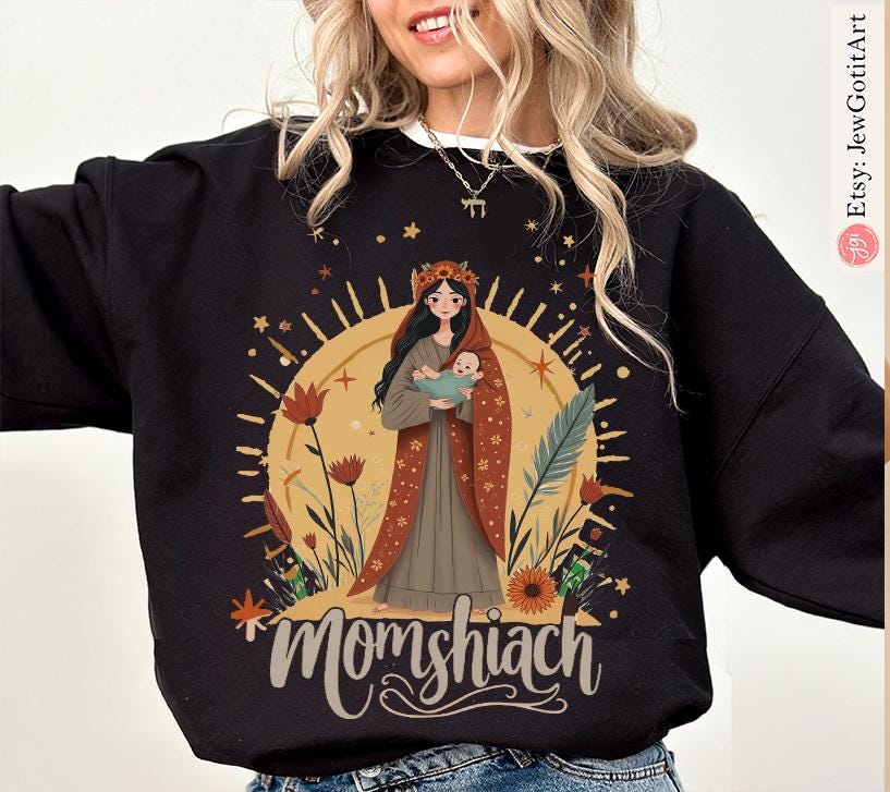 Jewish Mom Shirt Momshiach Tee Jewish T-Shirt for Women Bible Mom Gift Shabbat Shirt Hebrew Jewish Apparel Redemption Shirt Israel Shirt Art
