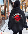 ReJEWvination Hoodie Sweater unisex Shirt hooded sweatshirt jewish gifts Israel Art Jewish Shirt Hanukkah Israeli Artist Kalanit red flower