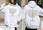 Menorah Hanukkah Hoodie Sweater T-Shirt kid Floral Art Sweatshirt Jewish Gift Israeli Artist Israel Jewish Shirt Chanukah Israeli Artist