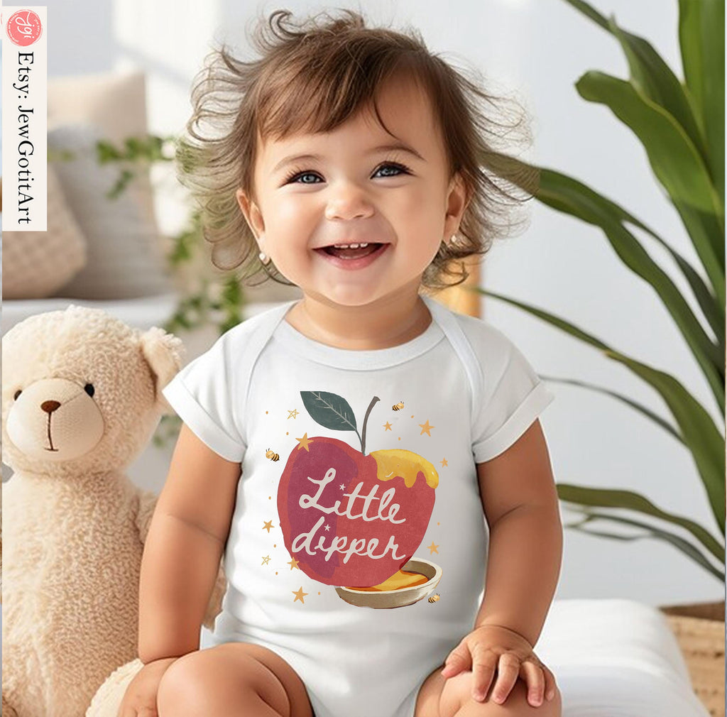 Rosh Hashanah Toddler Shirt Baby Onesie Little Dipper Apple & Honey Tee Jewish Holiday Gift Shana Tova Shirt Kid's T-Shirt Jewish Gifts
