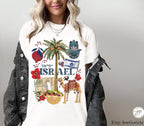 Israel Shirt Palm tree falafel T-shirt Am Yisrael Chai graphic tees tshirt Art jewish gift Israeli Artist Jewish Holiday Gifts Camel Art