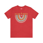 Hanukkah Menorah Shirt, Unisex Heavy Cotton Tee, Hanukkah, hanukkah gifts, Jewish gift, Israel art chanukah woman shirt flower tshirt Israel