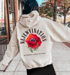 ReJEWvination Hoodie Sweater unisex Shirt hooded sweatshirt jewish gifts Israel Art Jewish Shirt Hanukkah Israeli Artist Kalanit red flower