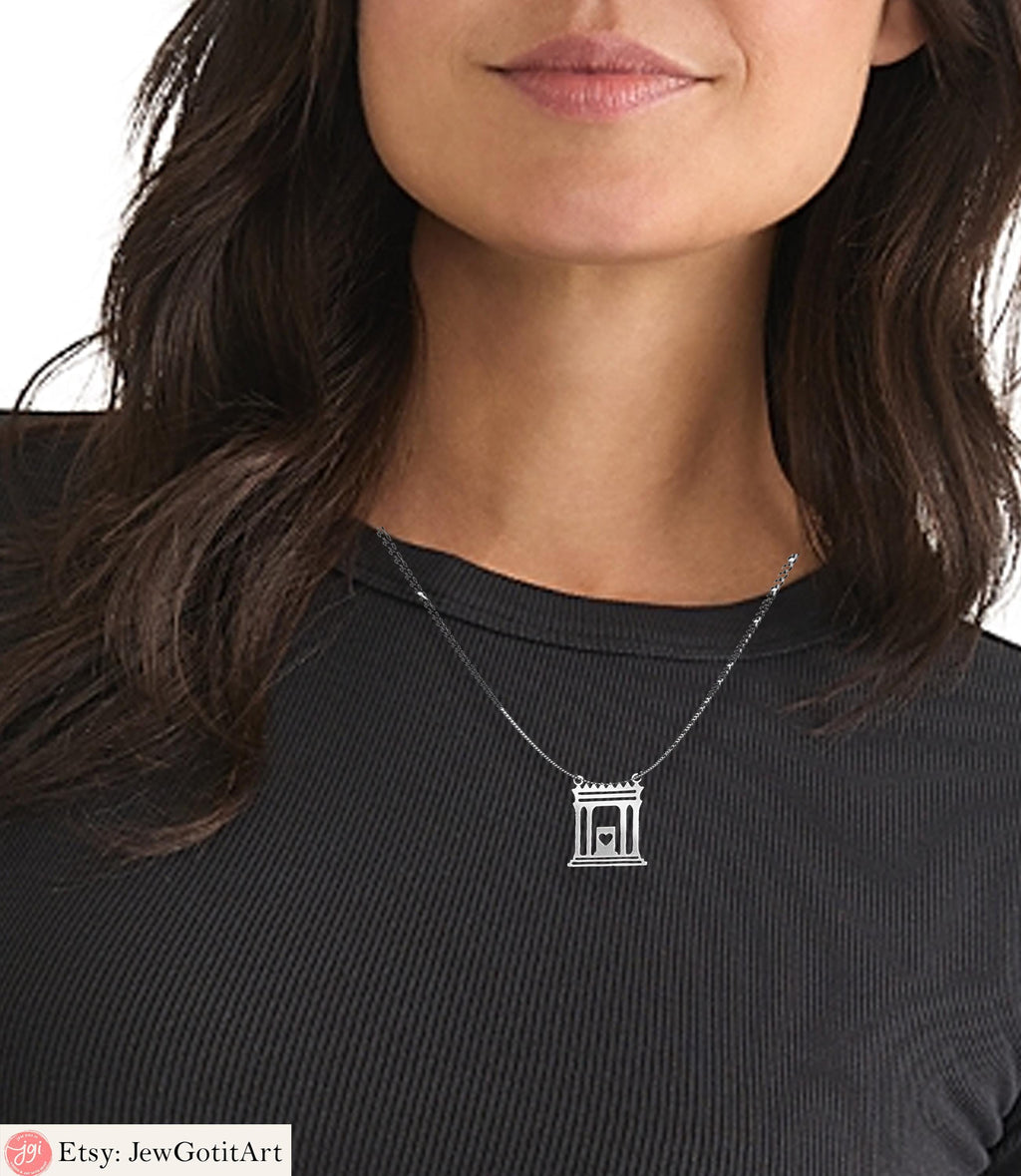 Beit HaMikdash Brooch or Necklace – Holy Temple Jewelry Gift | Israeli Artist Design | Jewish Man Suit Pin | Gift for Her or Him Jewish Gift