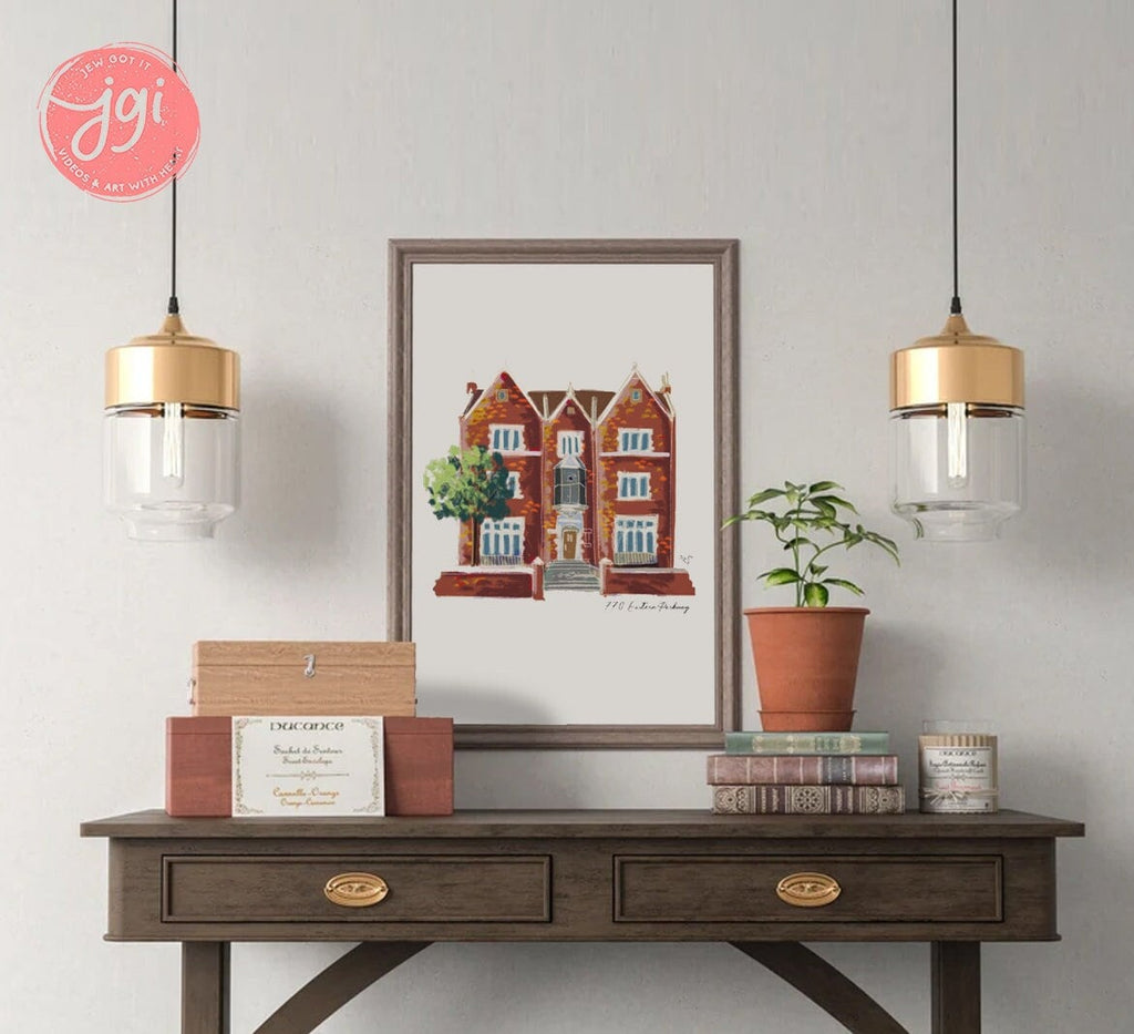 770 Eastern Parkway, Chabad house Art, Drawing, Jewish art, Premium Matte Vertical Posters, Poster, Gift, Hasid, Wall Art, Wall art prints