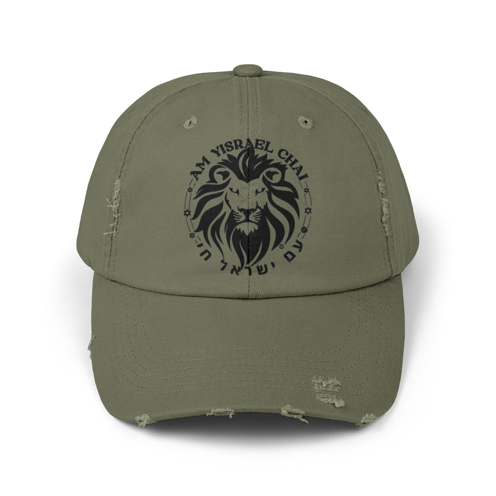 Am Yisrael Chai Hat Distressed Lion Zion Judah Israeli Artist Israel Jewish Art Holiday Hats Men women Baseball hats gift gifts Unisex Cap